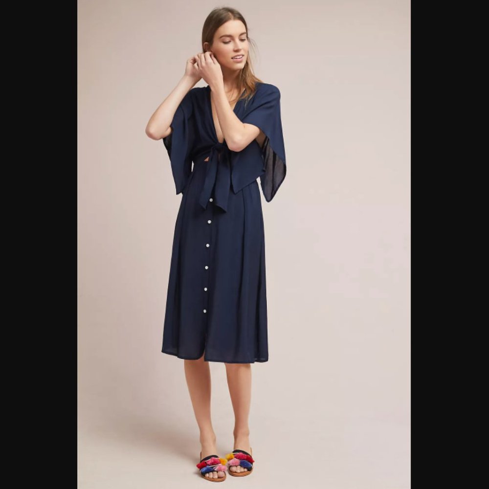 NWOT Faithfull the Brand Market Tie-Front Dress from Anthropologie Midi Dress